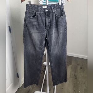 We The Free People Pacifica High Rise Slim Straight Cotton Gray Jeans 28